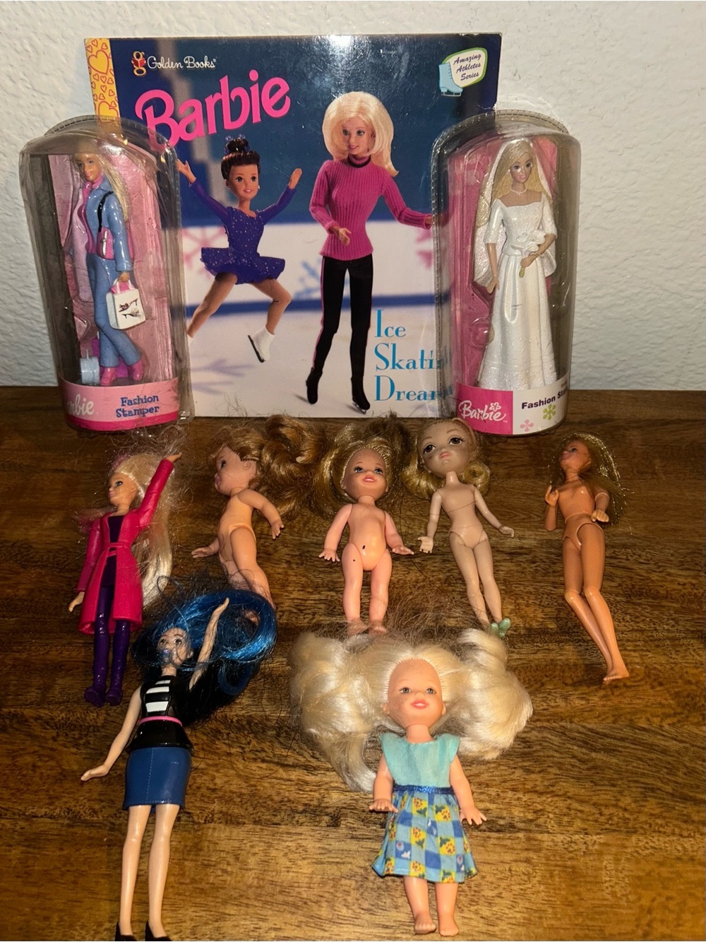 Vintage Mini Barbie Dolls Assortment in Pink, Blue, Purple, White and Blonde